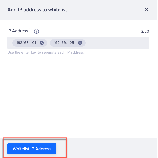 Add the IP addresses to Whitelist