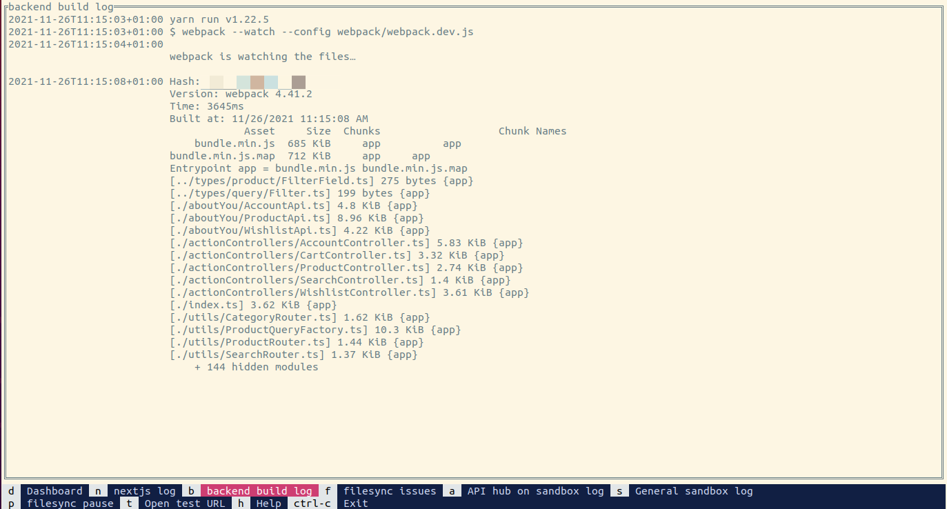 Backend extension build log in the CLI.png
