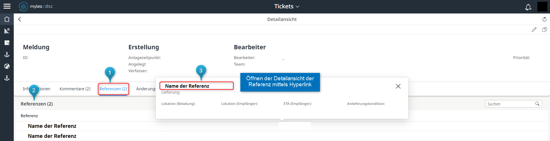 Angezeigte Referenzen