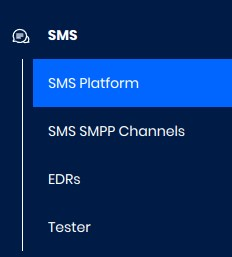 Screenshot of the **SMS Platform** tab