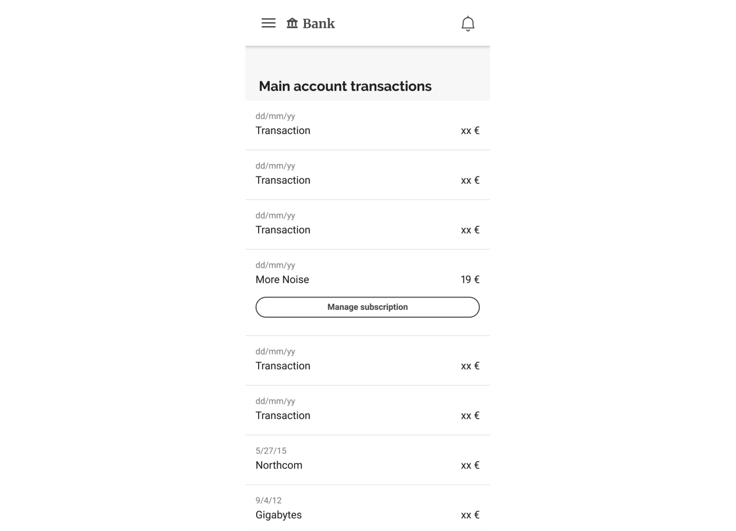 Manage subscription on transaction