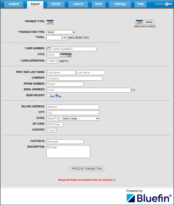 PayConex™ Portal Keyed Page