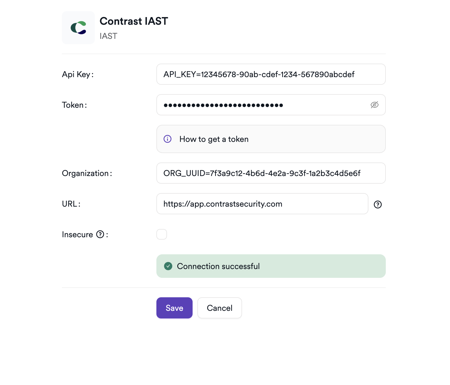 Contrast IAST settings