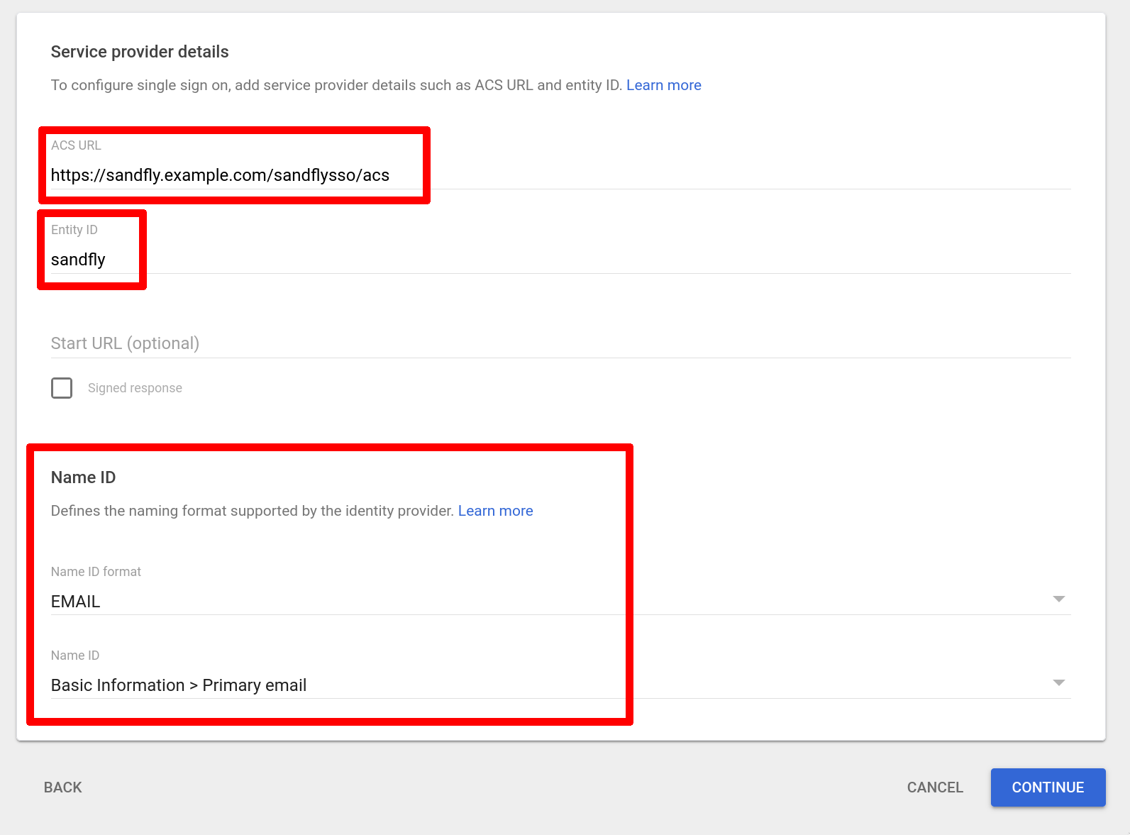 Important Google Workspace Example Settings