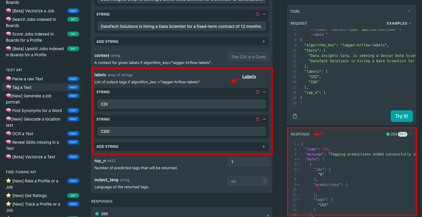 Tagging API Reference > Context & Labels