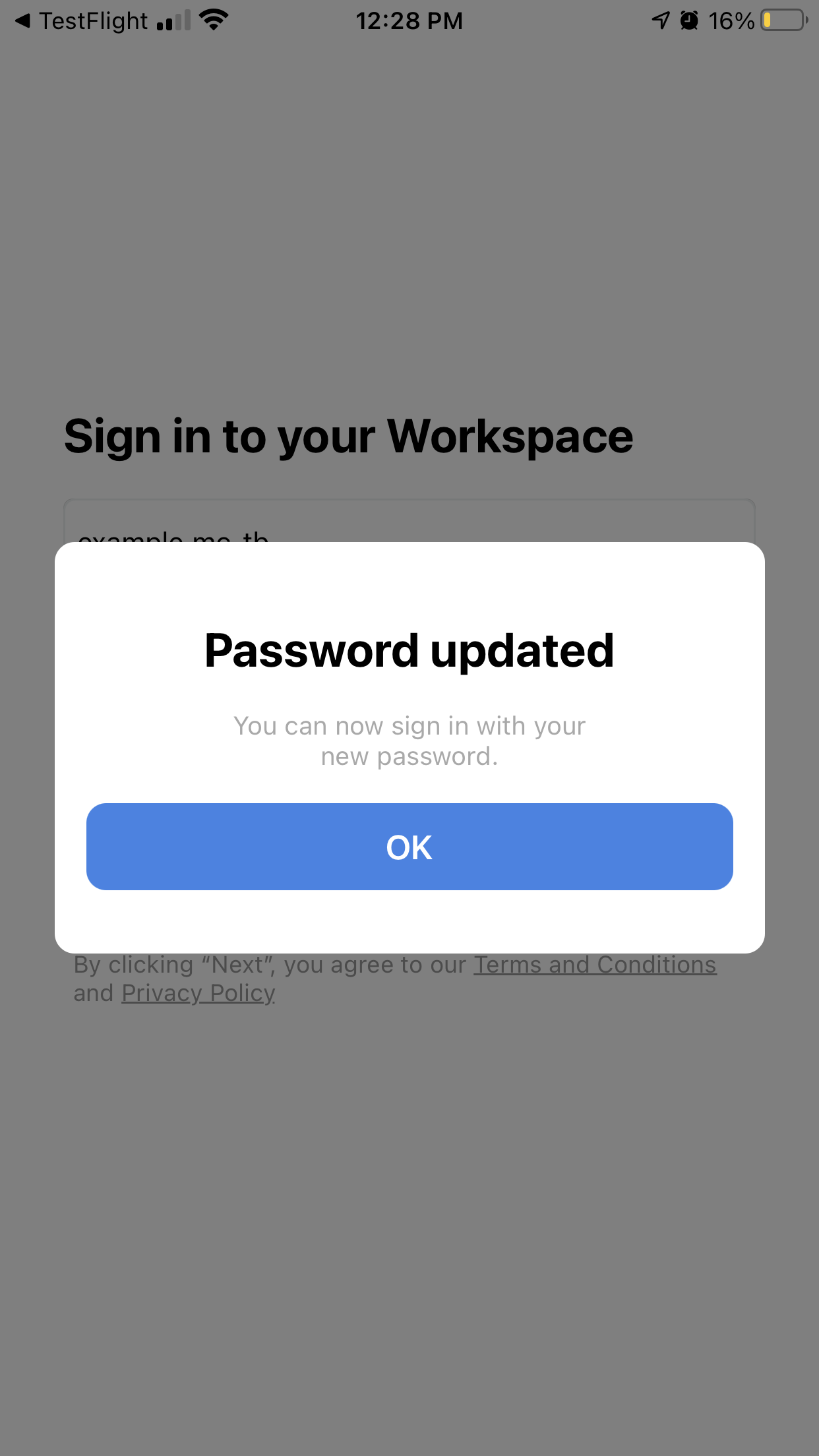 Successful Change Password