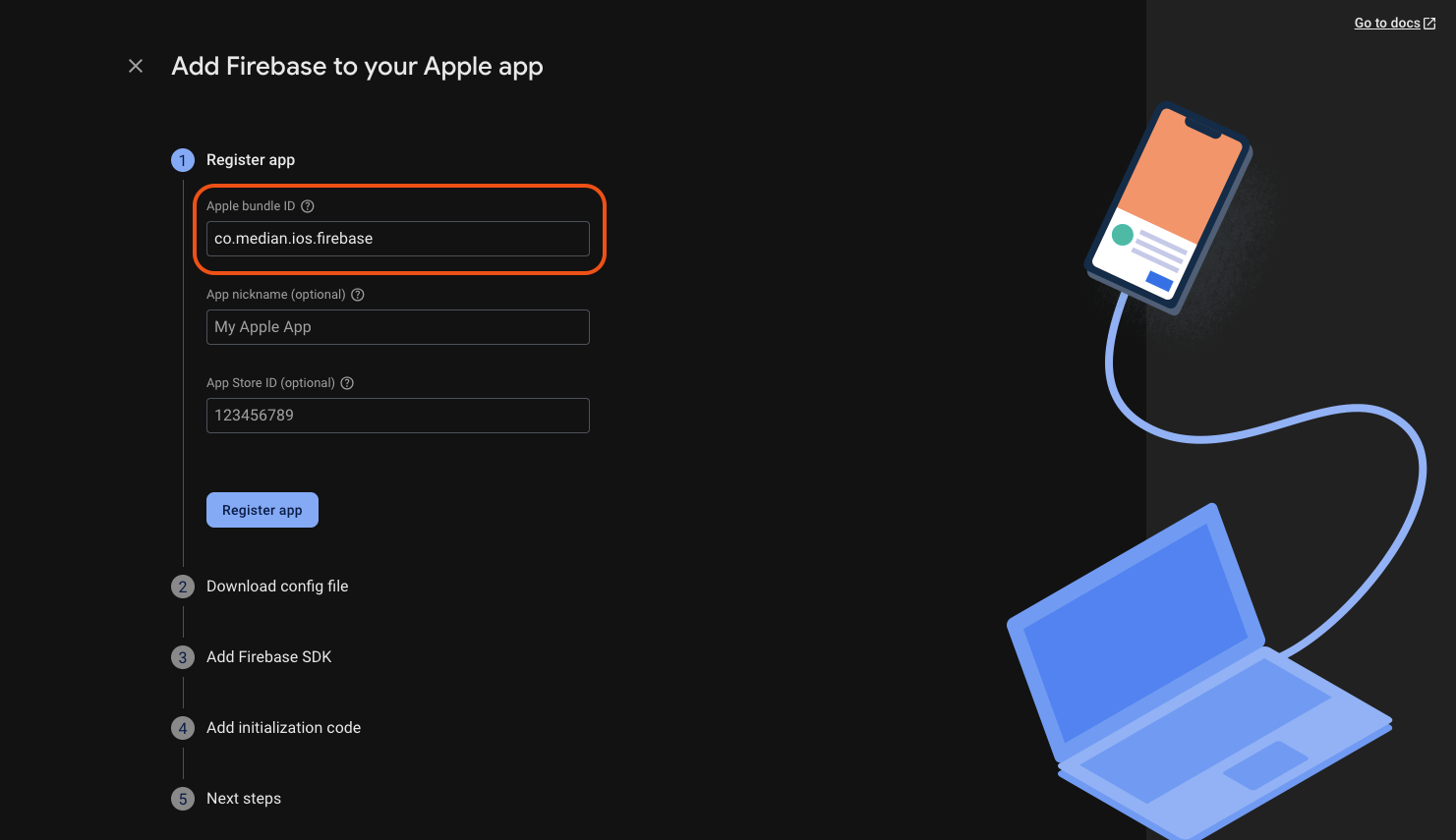 Register your iOS app