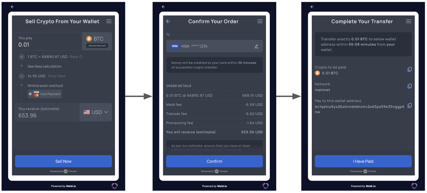 Sample Offramp Widget