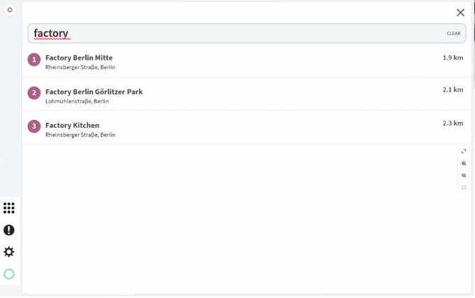 A possible implementation of a user interface, showing autosuggest results for traditional street addresses