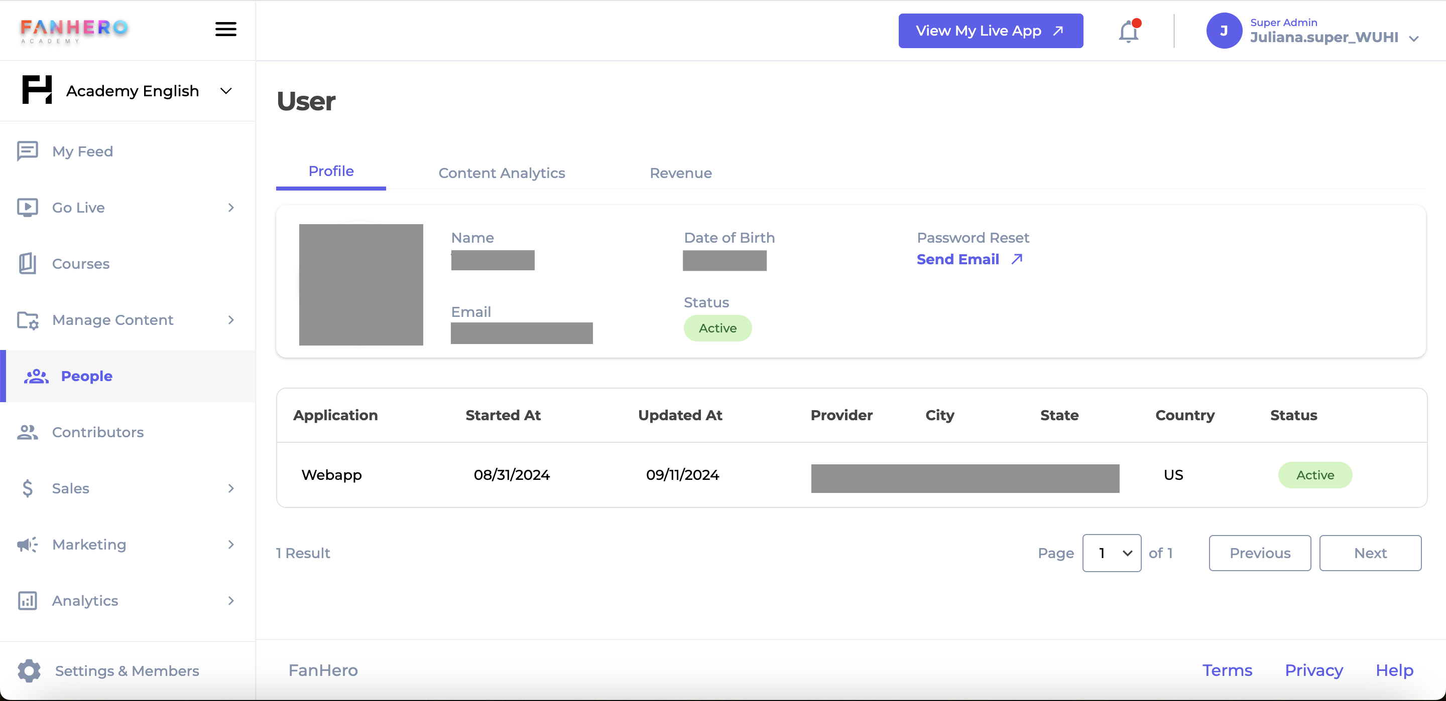 The Account Detail Screen