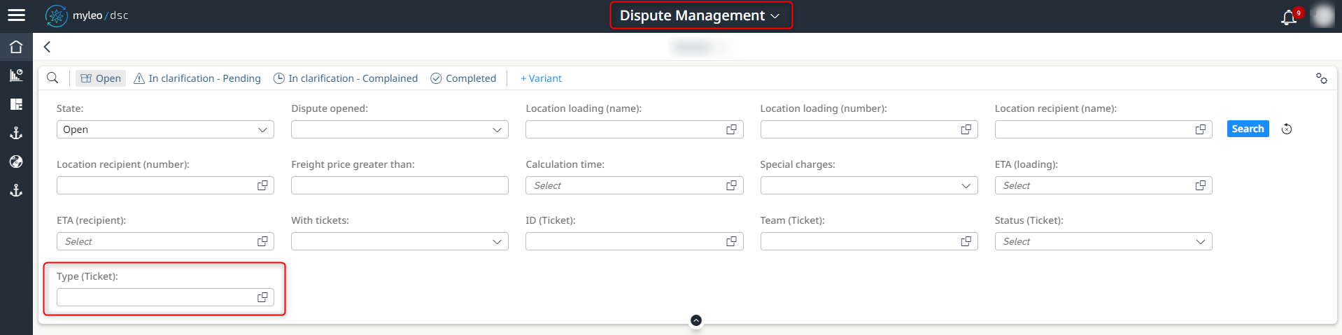 New filter option according to ticket types