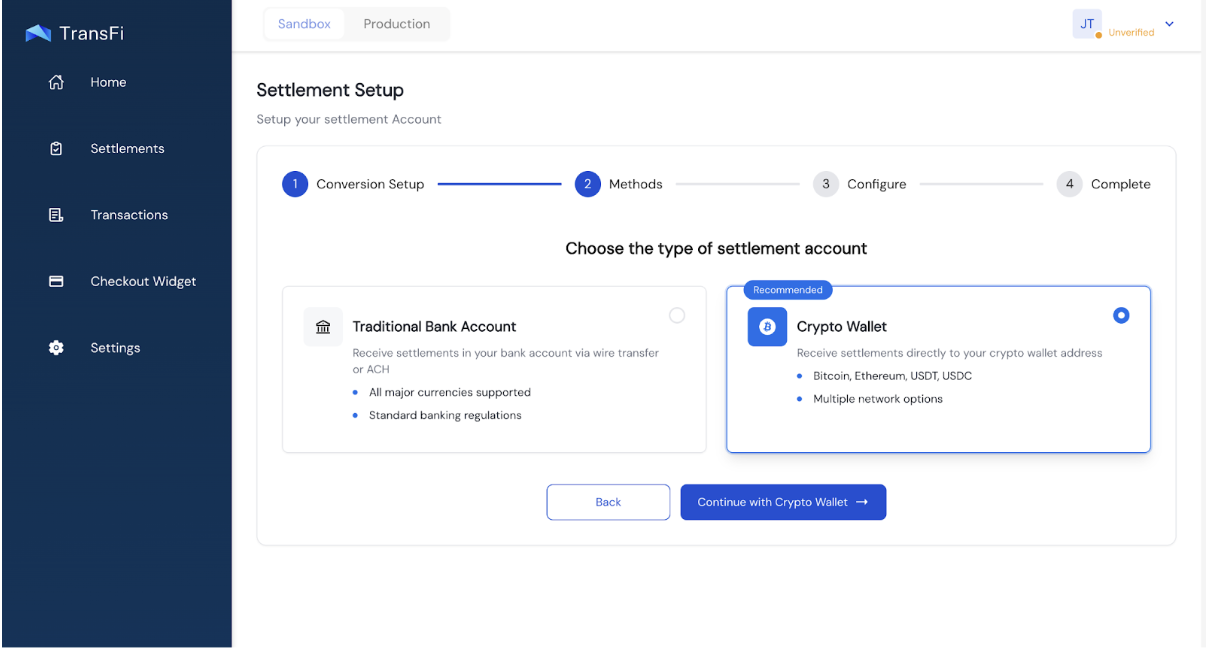 API Keys in Settings