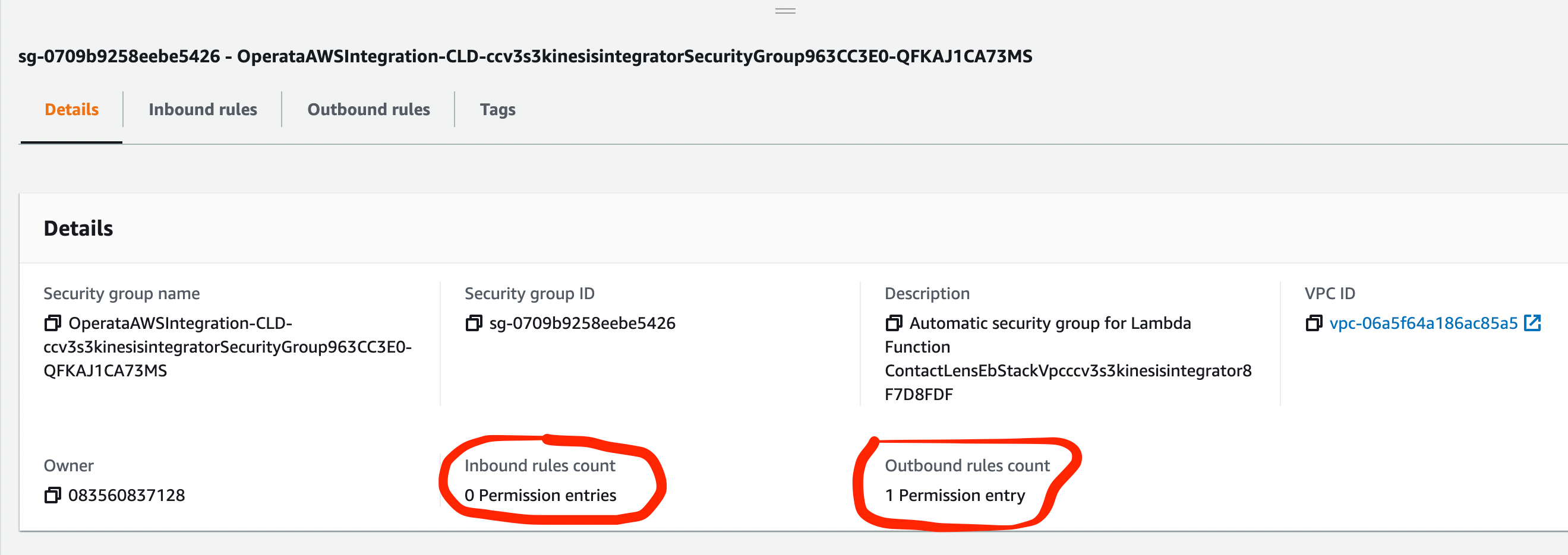 Security Group Settings