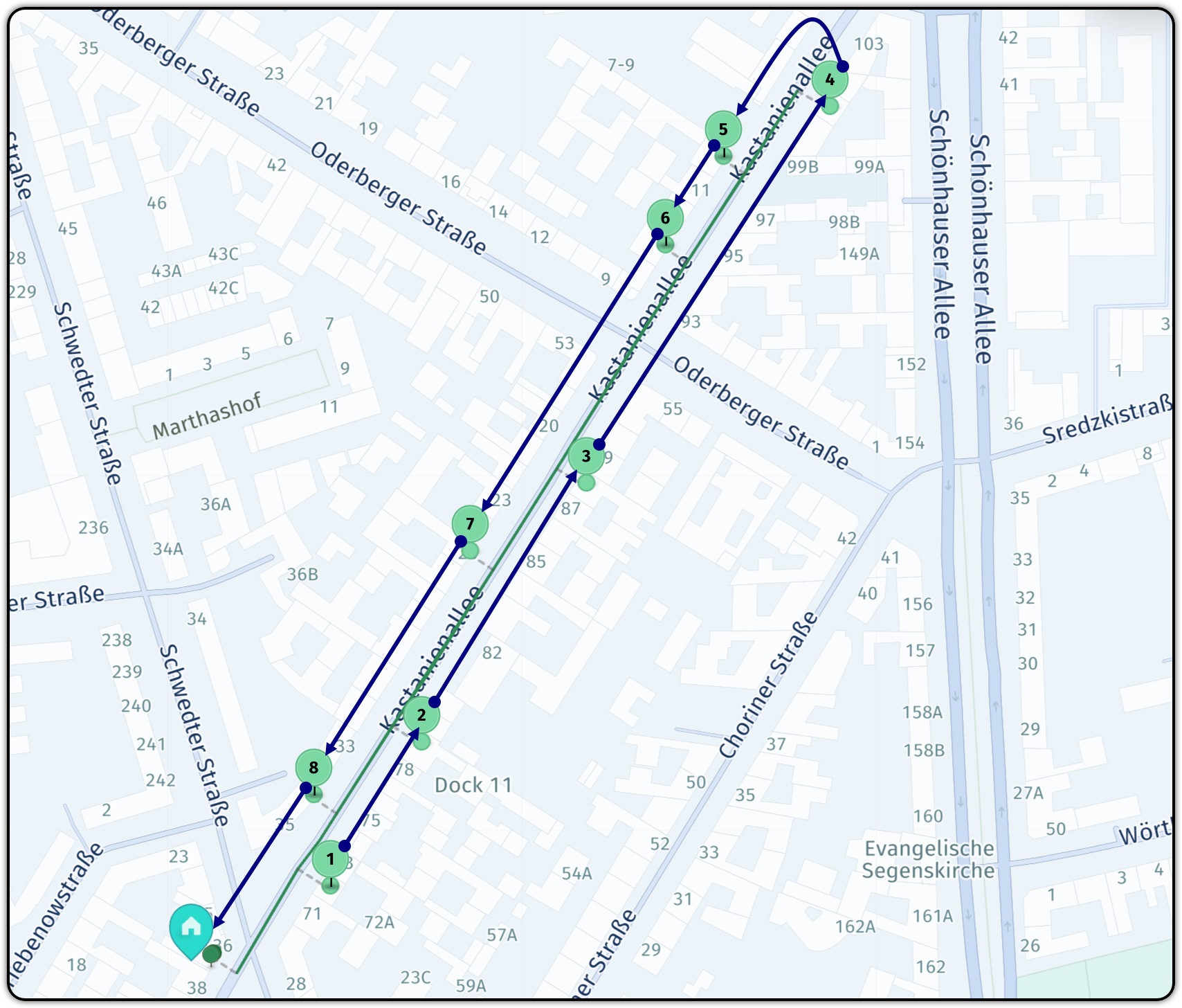Solution that showcases the use of the sideOfStreet parameter