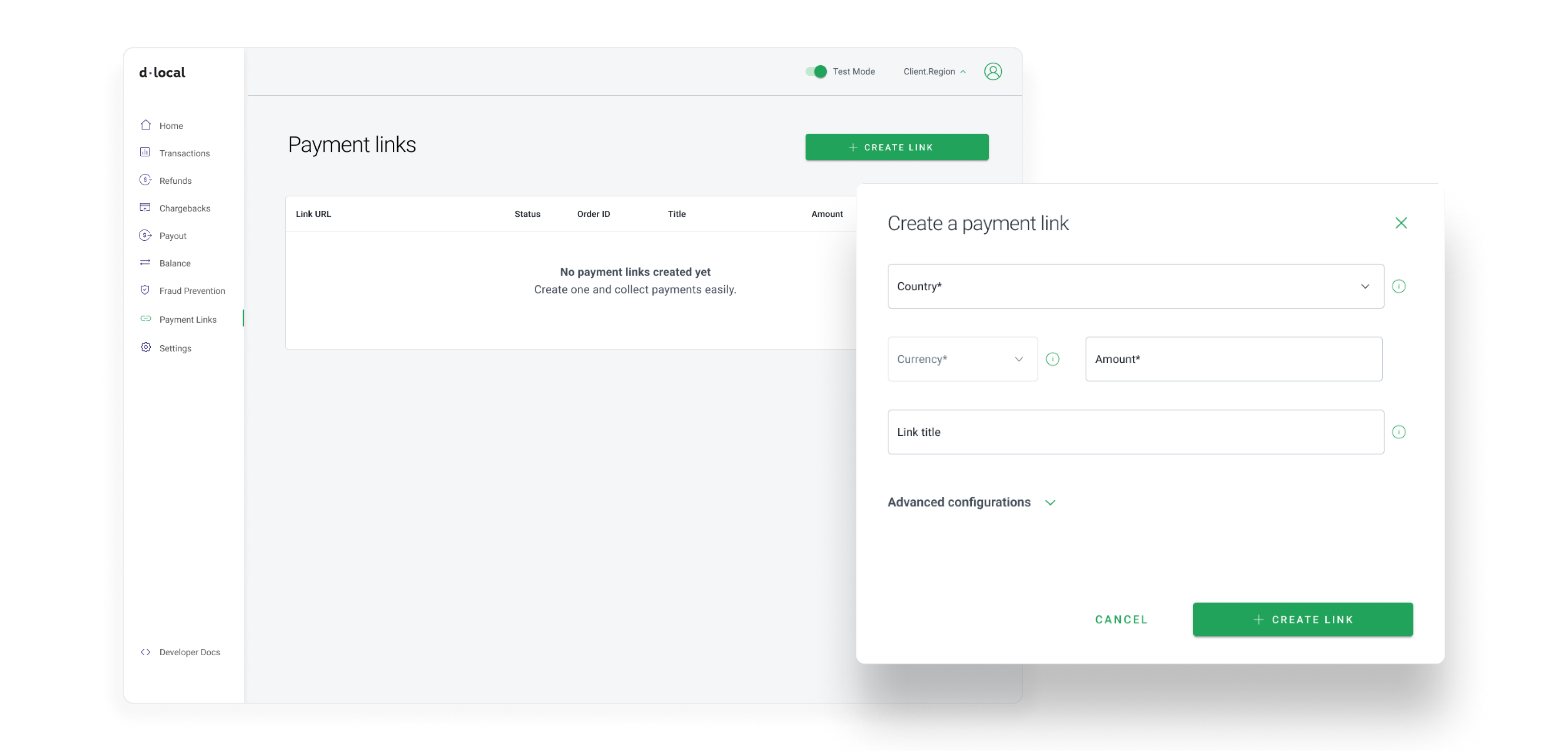 dLocal Merchant Dashboard