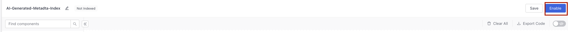 The enable button in Builder