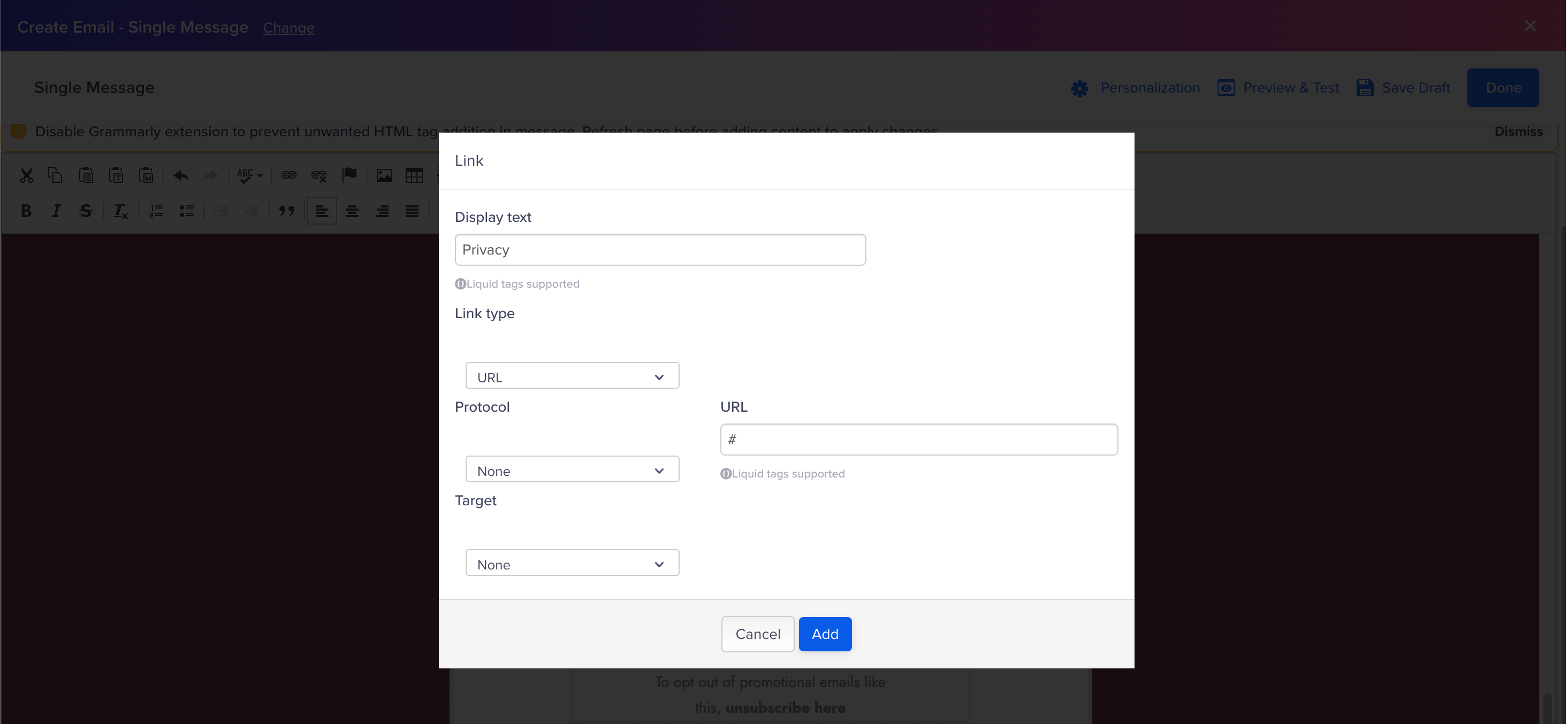 Update Privacy Policy