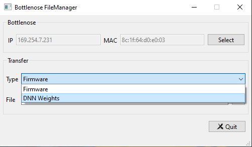 Bottlenose file utility AI Weights transfer