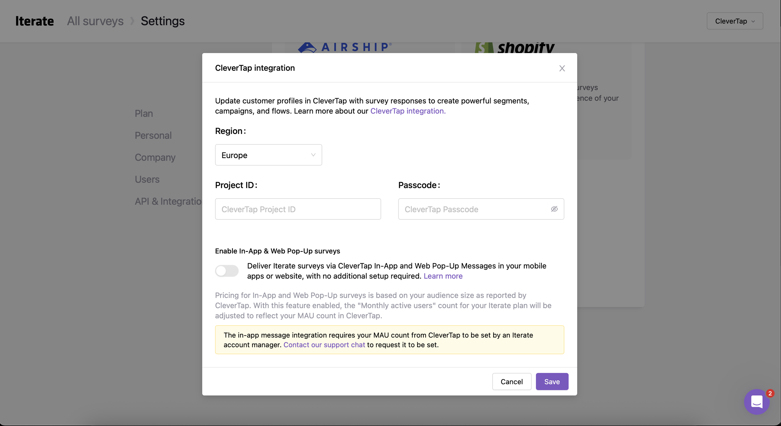 Connect Iterate with CleverTap