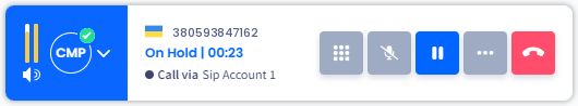 Screenshot of the **Hold** button: mini mode