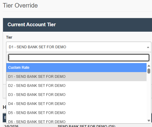 Tier Override Dropdown Menu