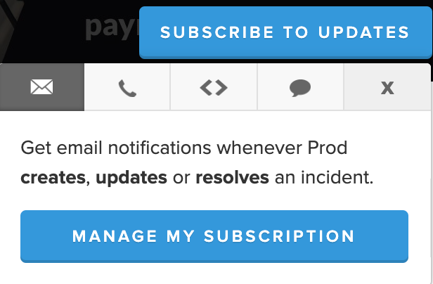Screen capture of the Subscribe to updates button. 