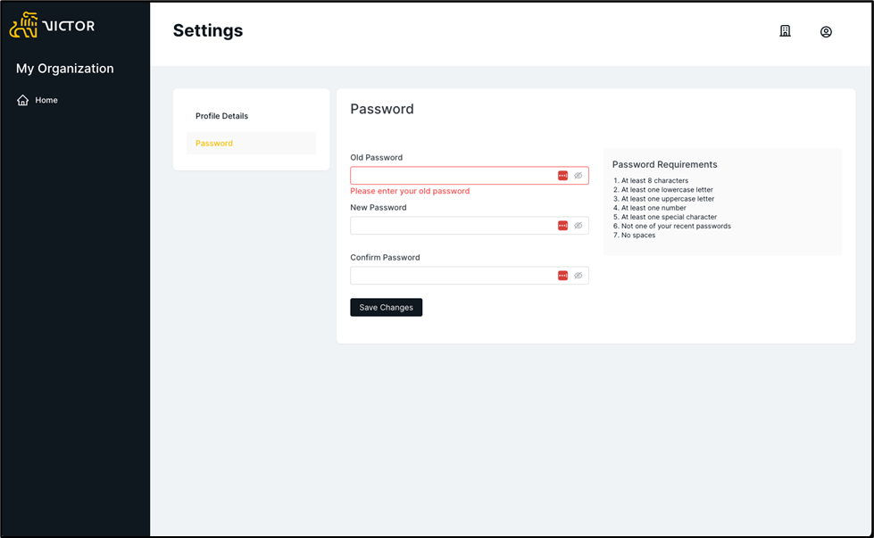 Figure 14. Change Password Functionality