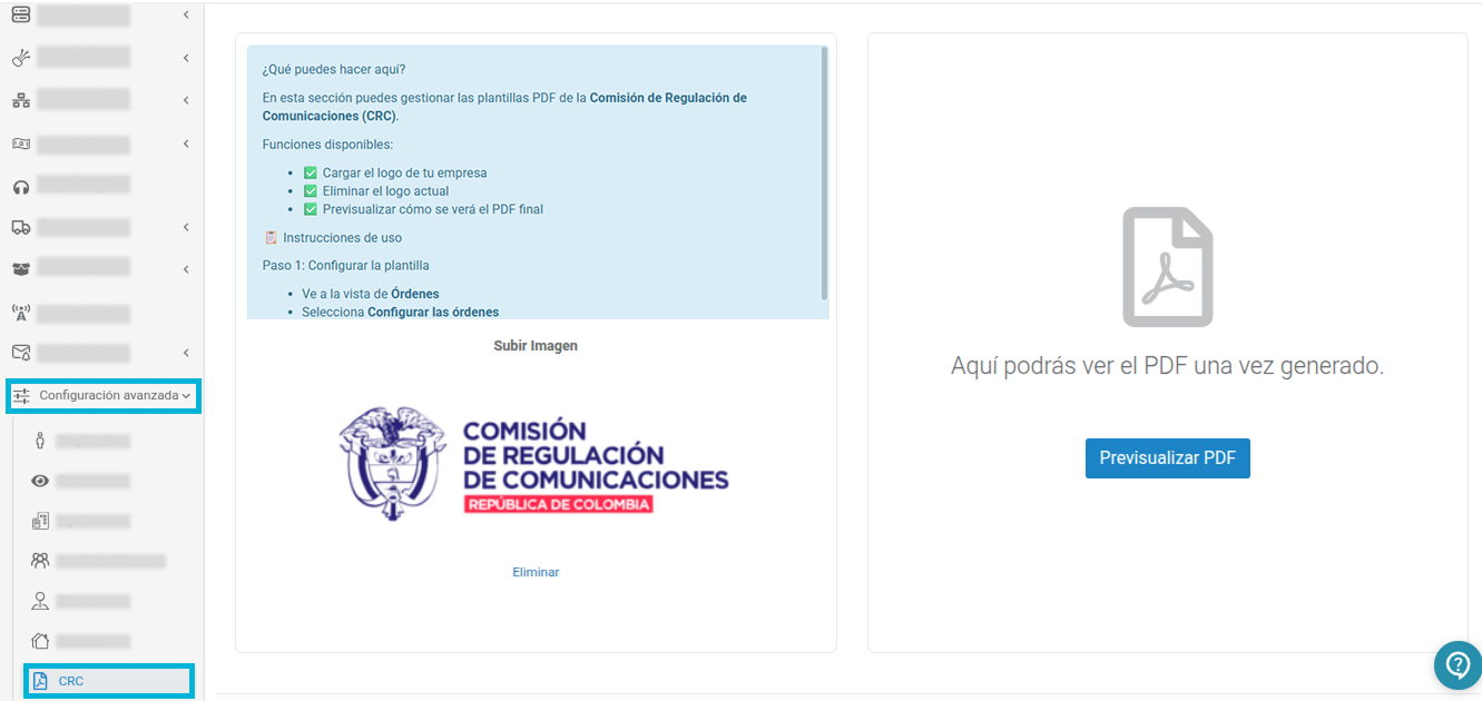 Cómo generar el PDF de la CRC en Wispro