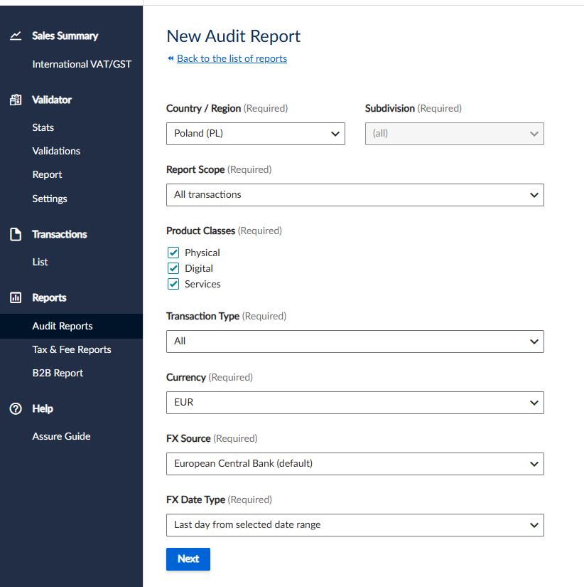 New Audit Report UI