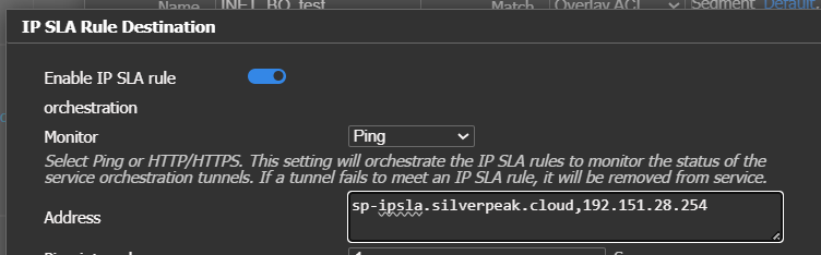 IPSLA configuration