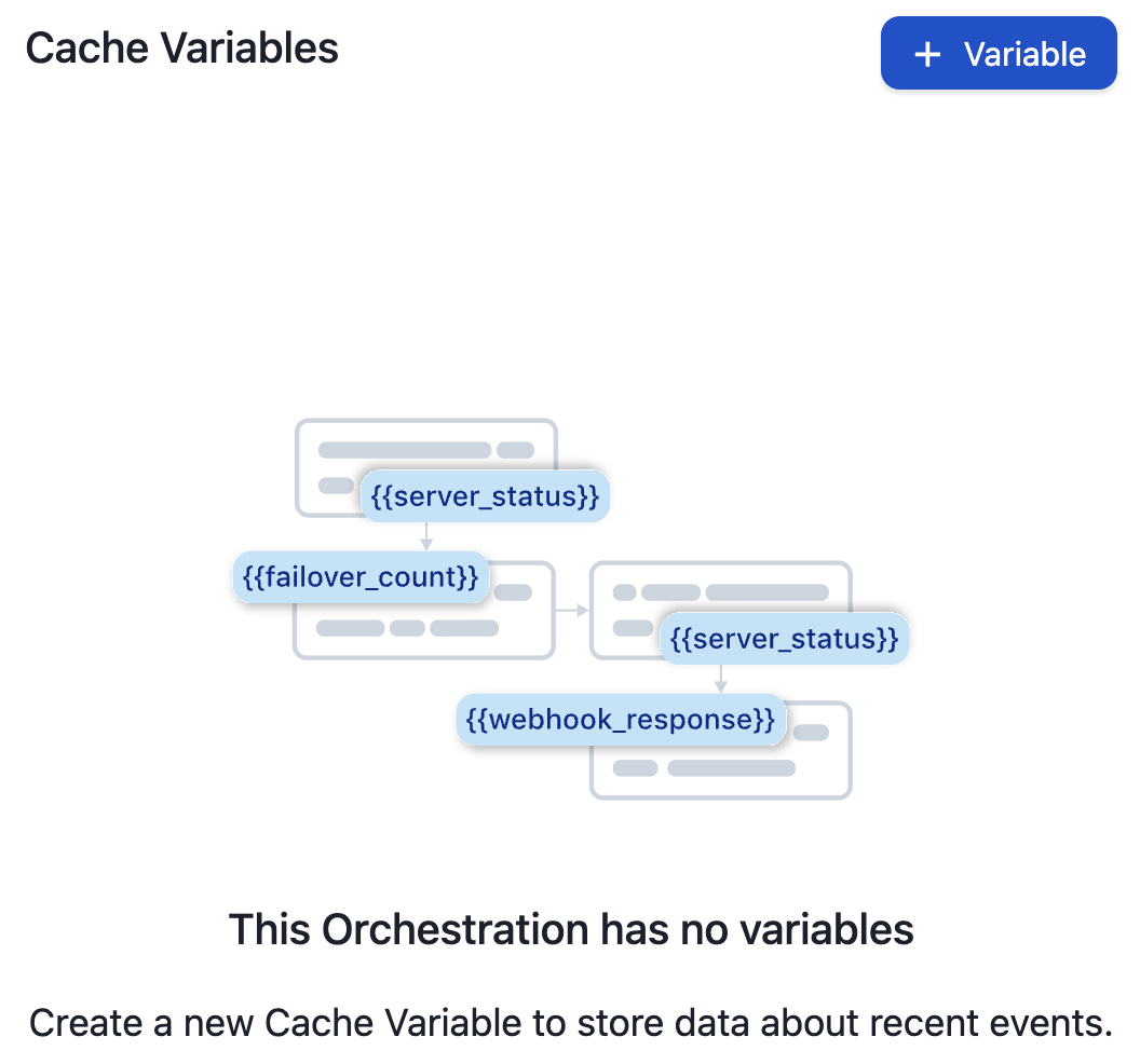 Event Orchestration Cache Variables