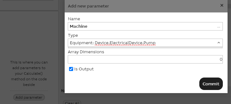 Example of adding parameters to code