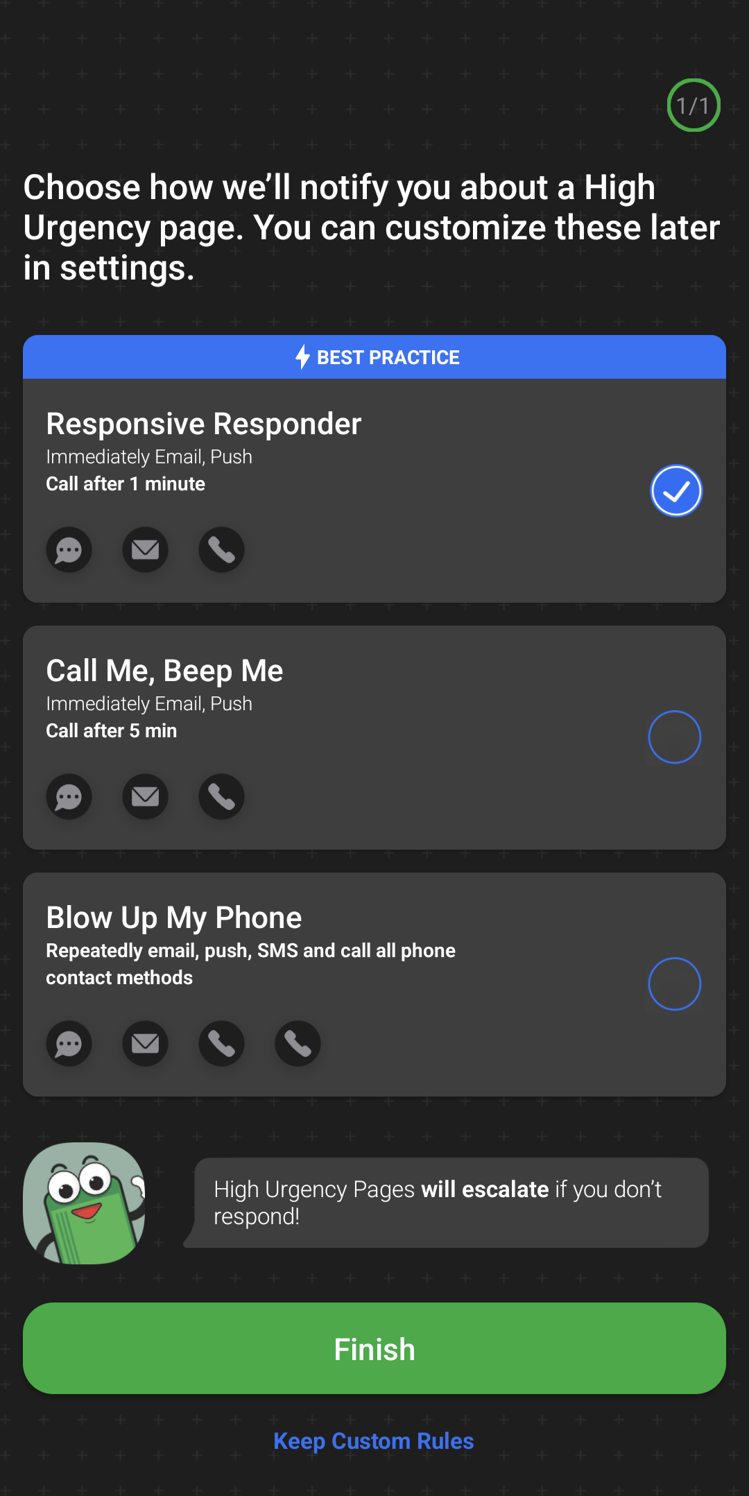 Mobile notification rule templates