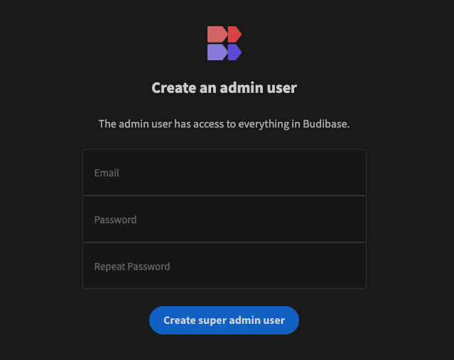 Budibase admin interface