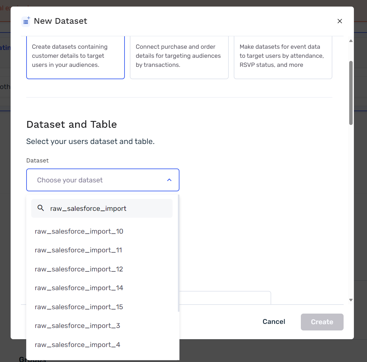 sources dataset setup