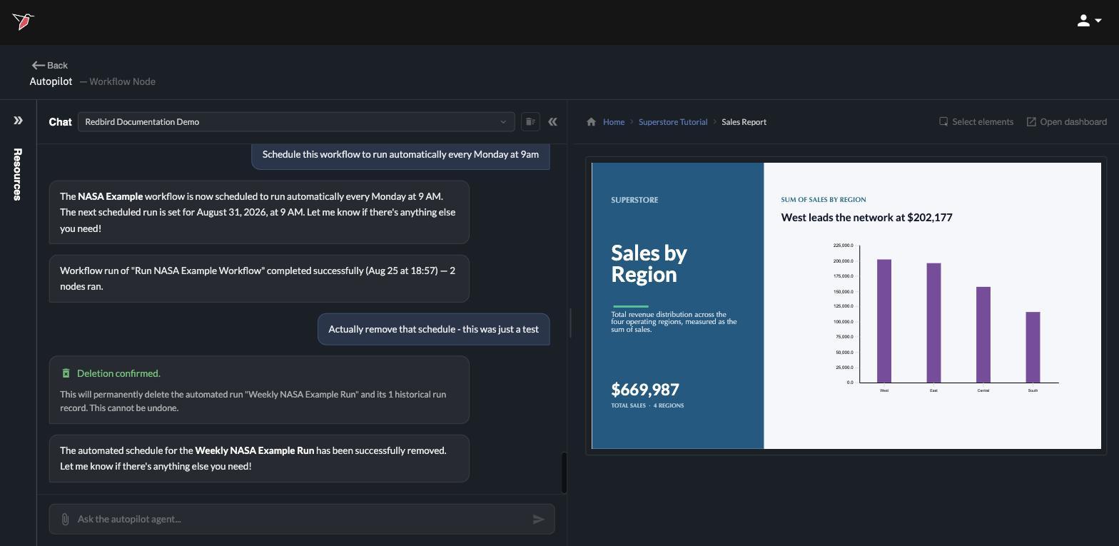 The preview panel showing a report at the node level