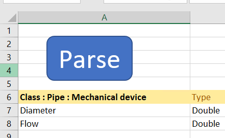 Parse button in Excel application