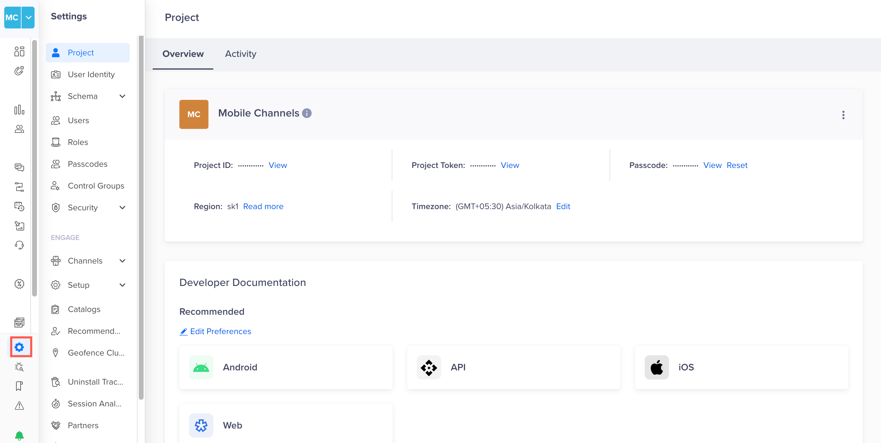 CleverTap Dashboard Settings