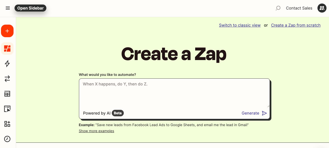 Create A Zap