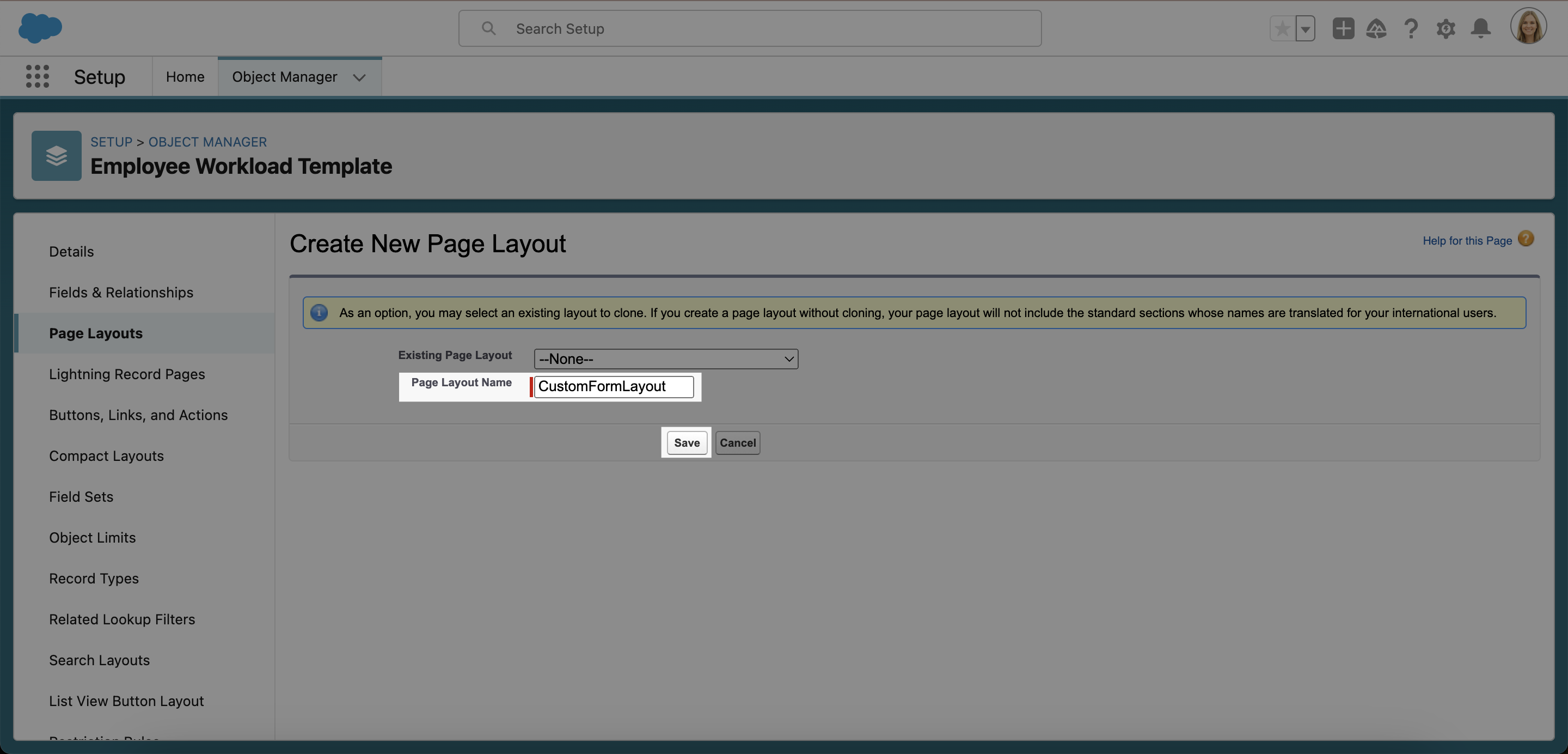 Creating custom Page Layouts for Workload Templates in flair