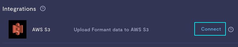 Press "Connect" on AWS S3