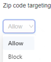 **Zip code targeting**