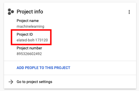 Google Cloud Console Project ID location
