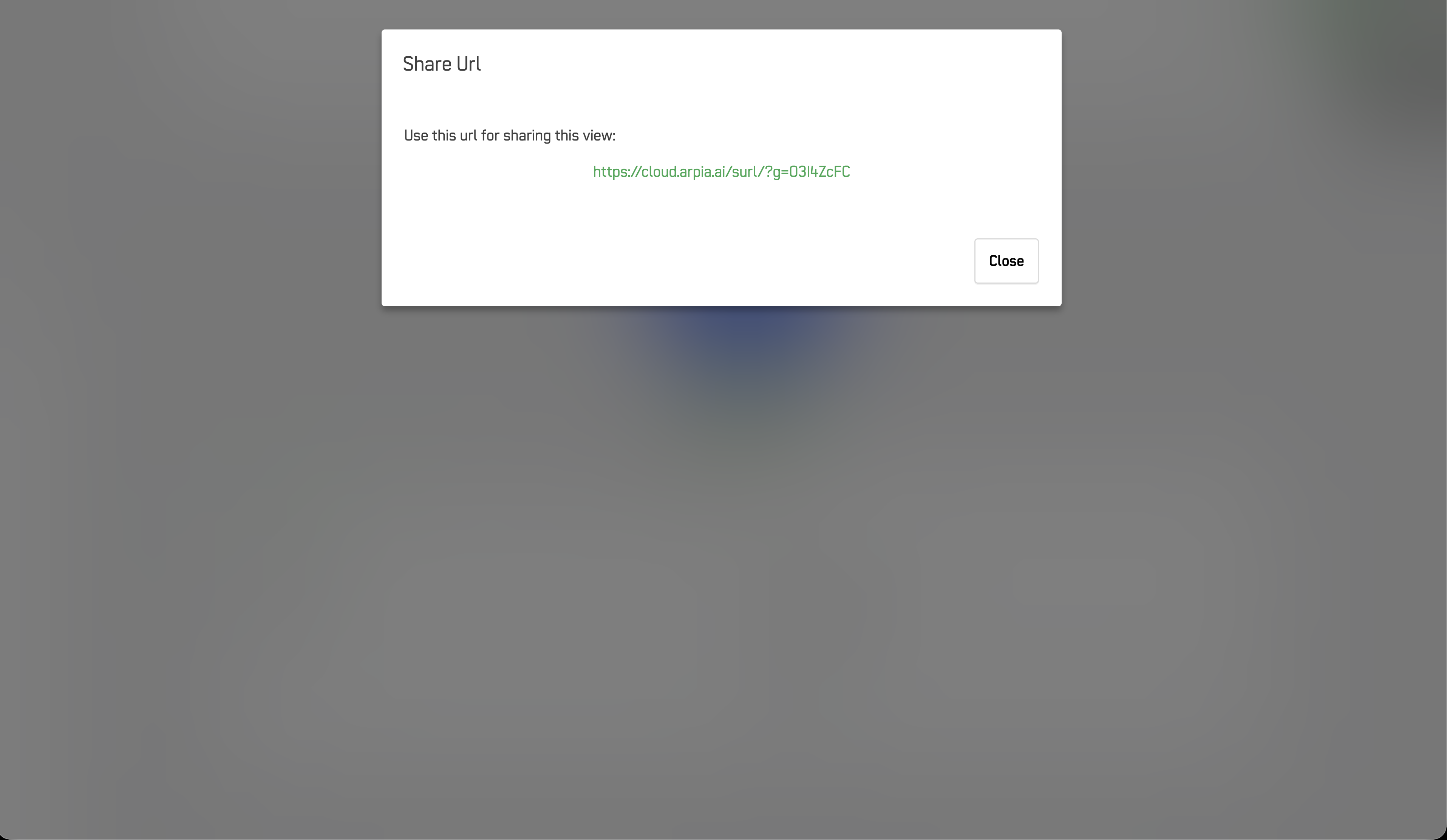 Share URL screen