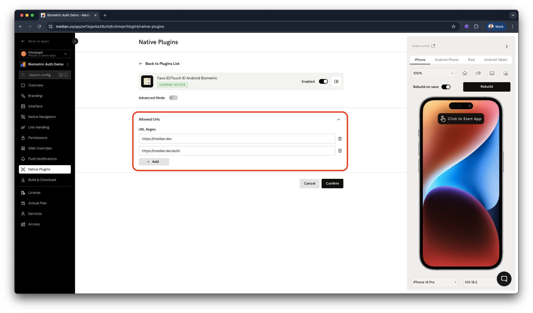 auth-config.png Whitelisting URLs for Access
