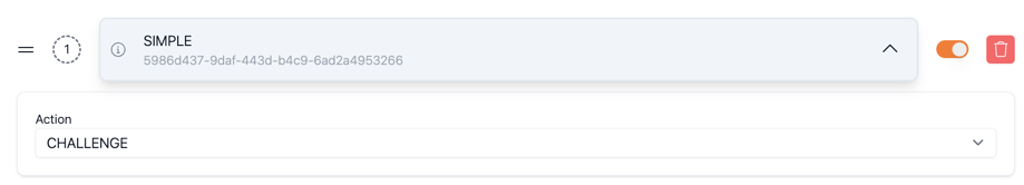 Simple Challenge rule configuration