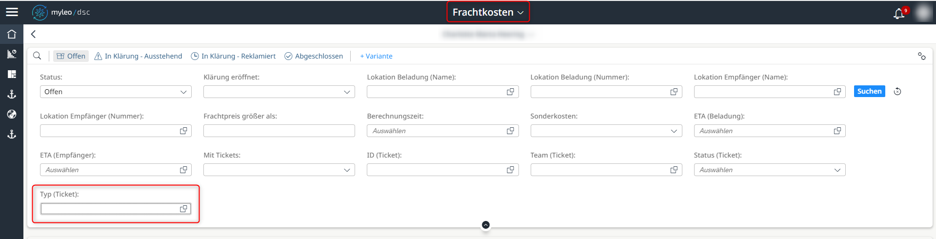 Neue Filtermöglichkeit nach den Tickettypen