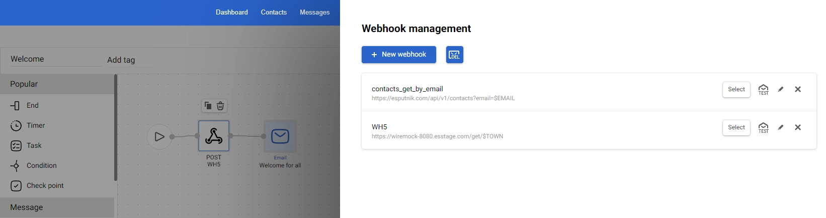 Webhook management