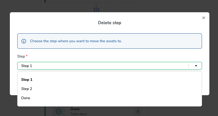 Task management of a to-be-deleted Step