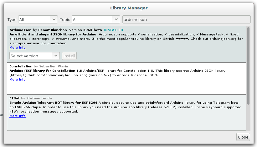 Installing a library in the Arduino IDE